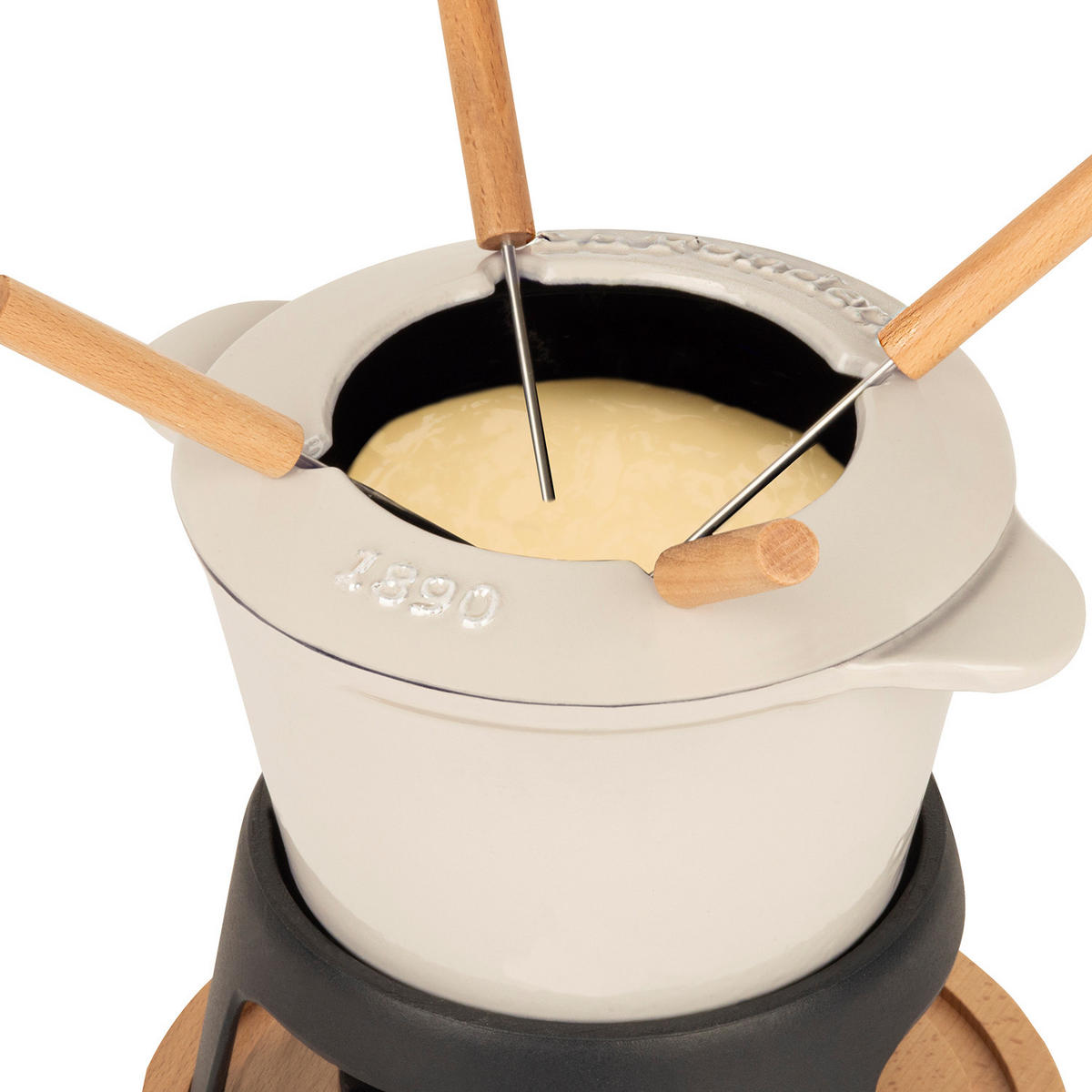 FONDUE-SET MONT JOLY Beige, für 4 Personen, 1,2L - Beige, Metall (20/20/20cm) - La Fonderie 1890