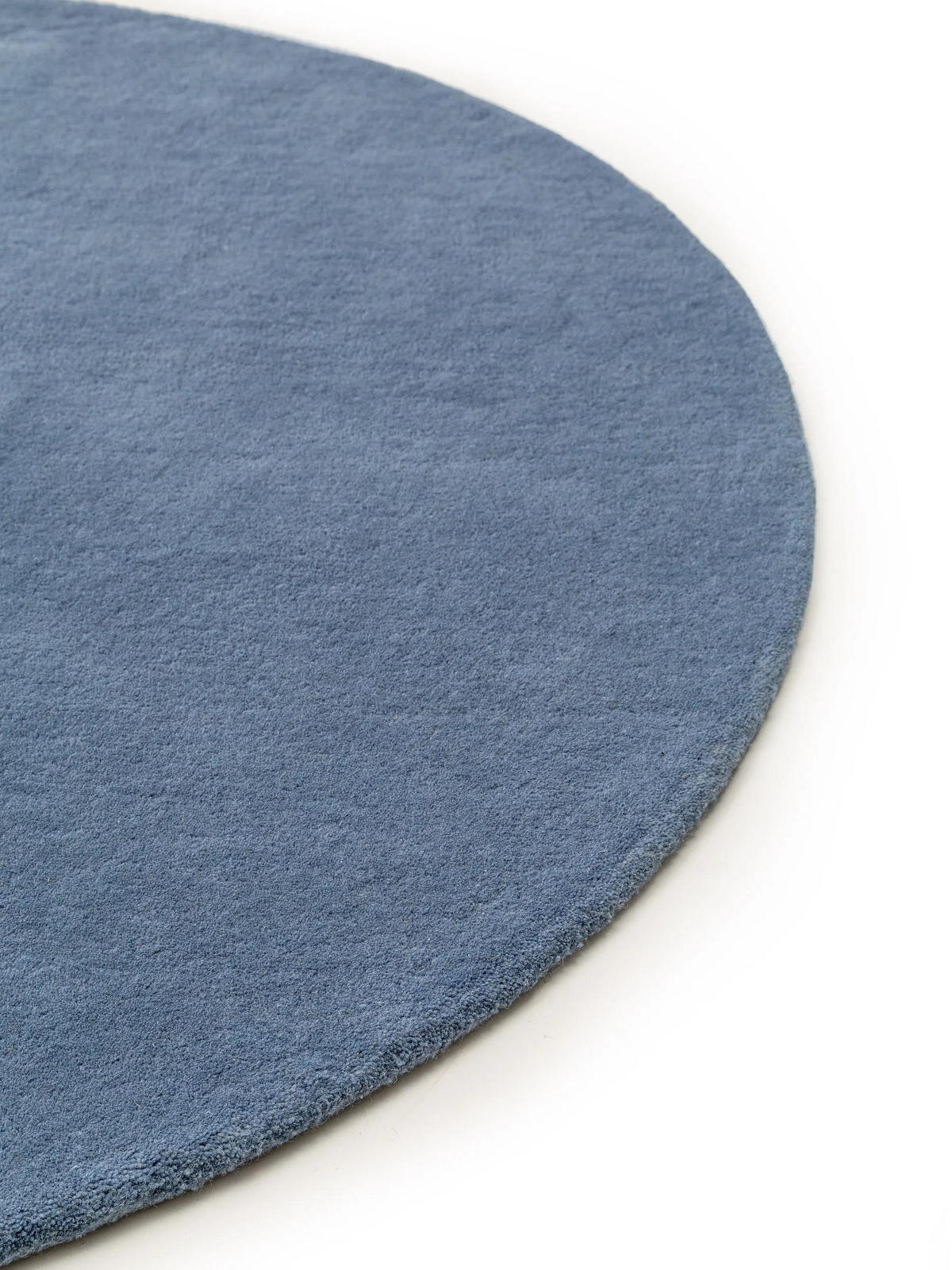 WOLLTEPPICH rund Bent Blau ø 150 cm rund - Blau, Textil (150/150cm) - benuta Nest