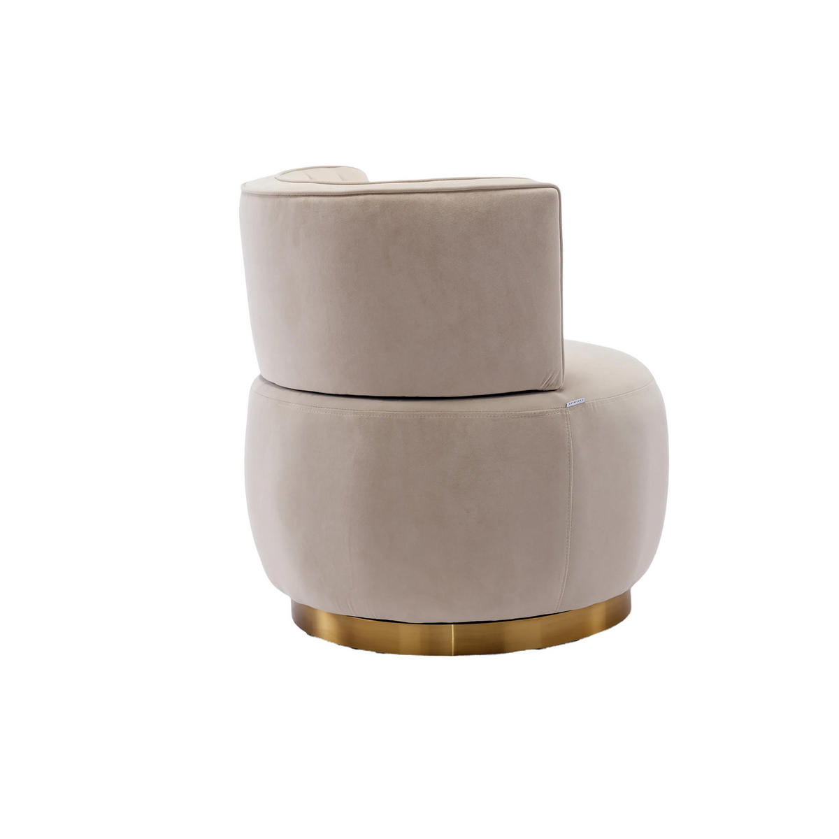 COCKTAILSESSEL 360° drehbar mit Samtbezug, DE-42224, Beige - Beige, Holzwerkstoff (62/69.5/62.5cm) - ComfortXL