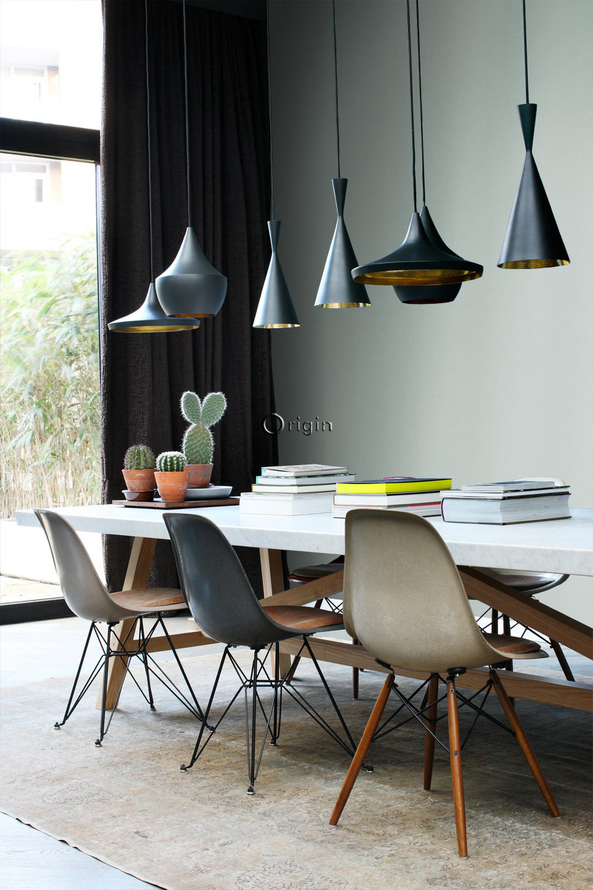 TAPETE Metall-Optik 53 cm x 10.05 m - Grün, Papier (53/1000cm) - Origin Wallcoverings