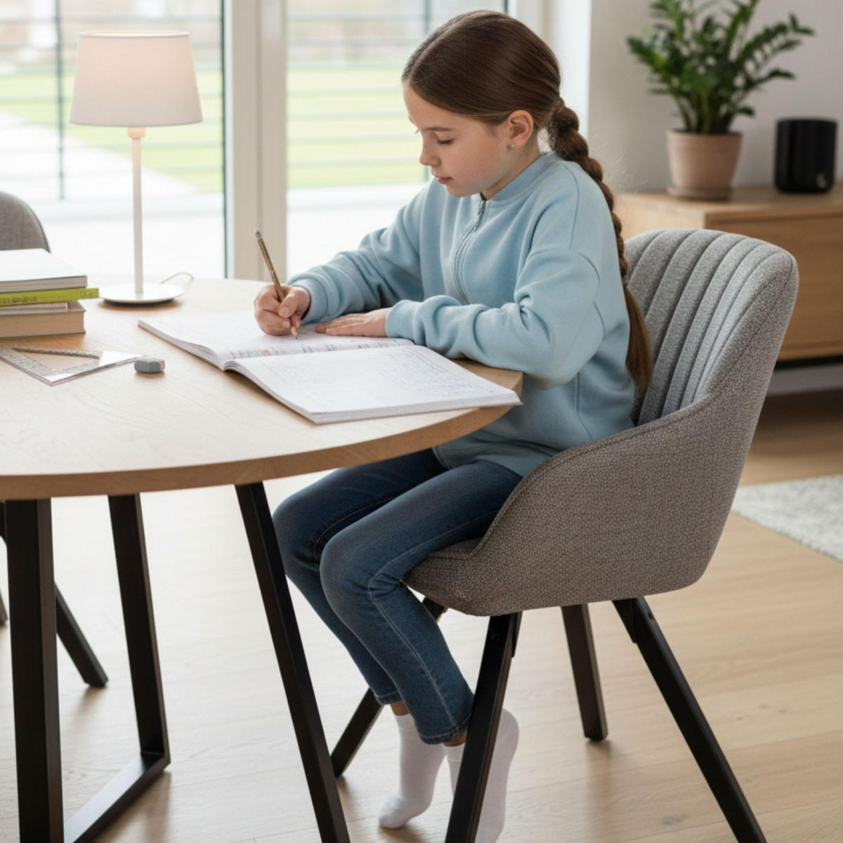 ESSZIMMERSTUHL Matera drehbar 2er-Set - Hellgrau/Schwarz, Textil/Metall (59/84/61cm) - Mr. Deko