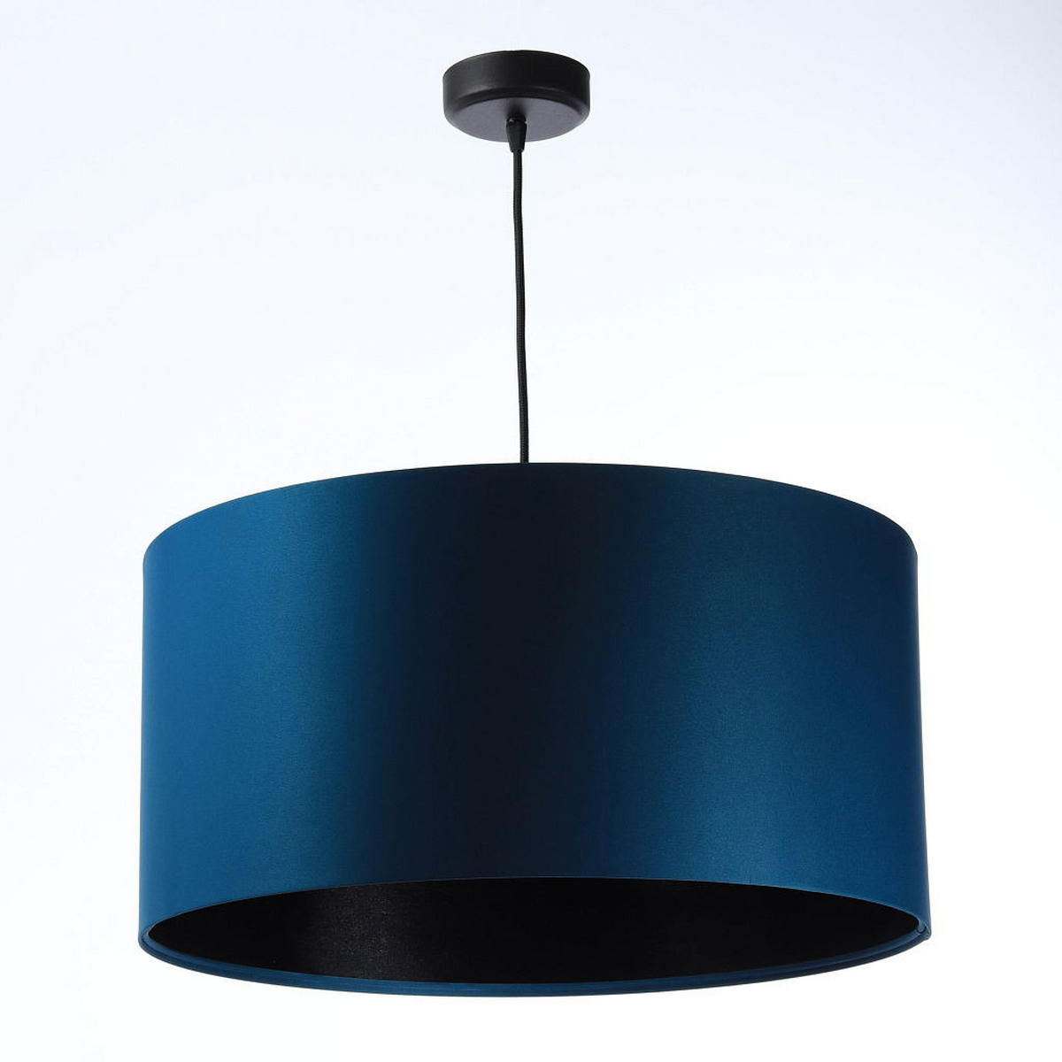 HÄNGELEUCHTE Schwarz 50/25 cm - Türkis/Schwarz, Textil (50/0.8/25cm) - ONZENO