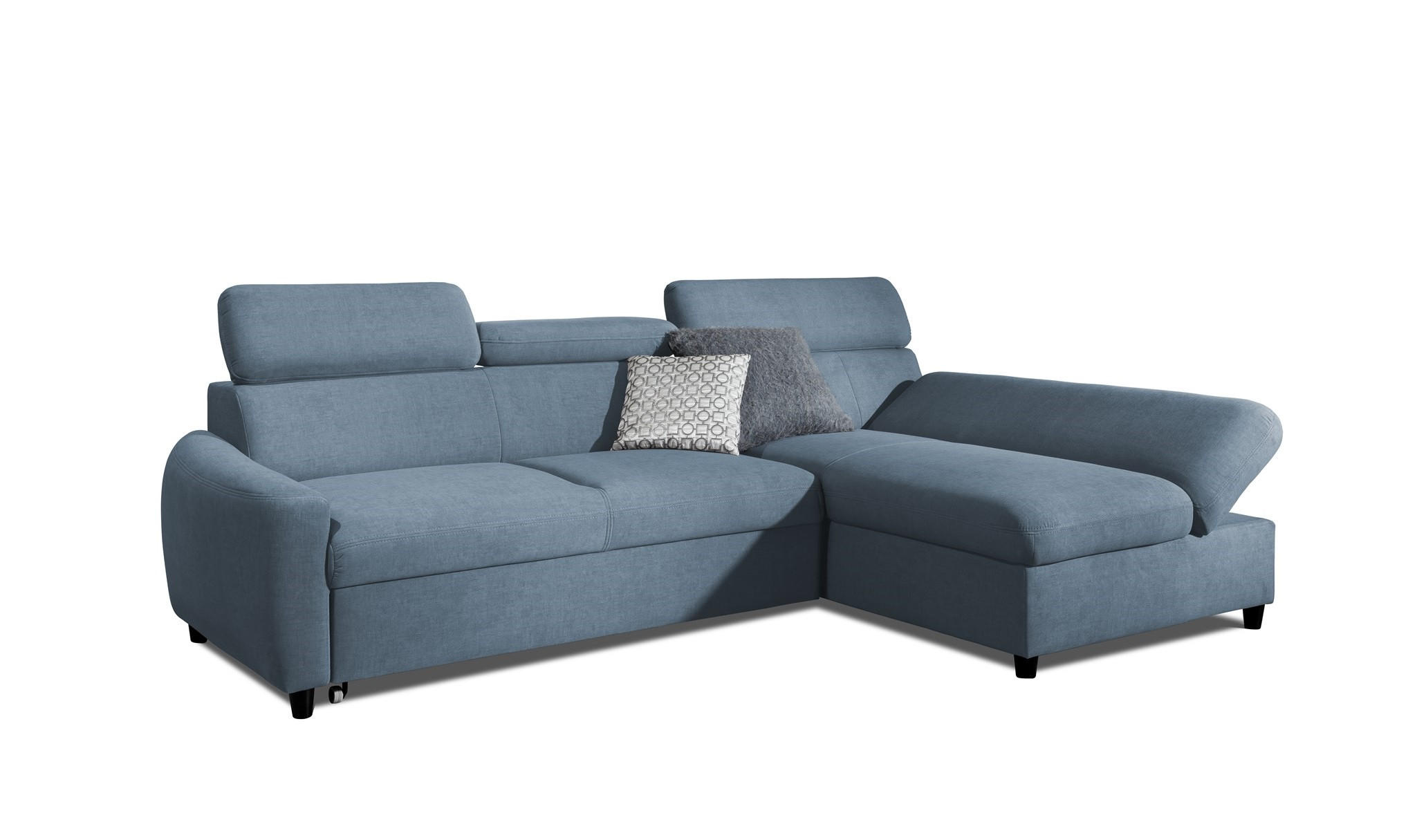 ECKSOFA Schlafsofa Anton Xs In Esito - Hellblau, Holzwerkstoff/Textil (260/170cm) - Fun Möbel