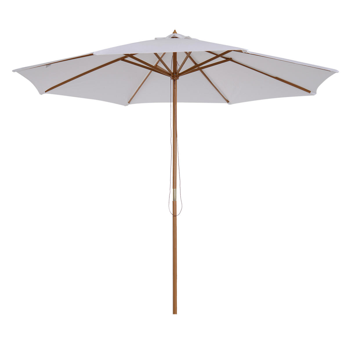 SONNENSCHIRM DE-05579 Aus Holz mit Seilzug Weiß - Weiß, Holz (300/300cm) - ComfortXL