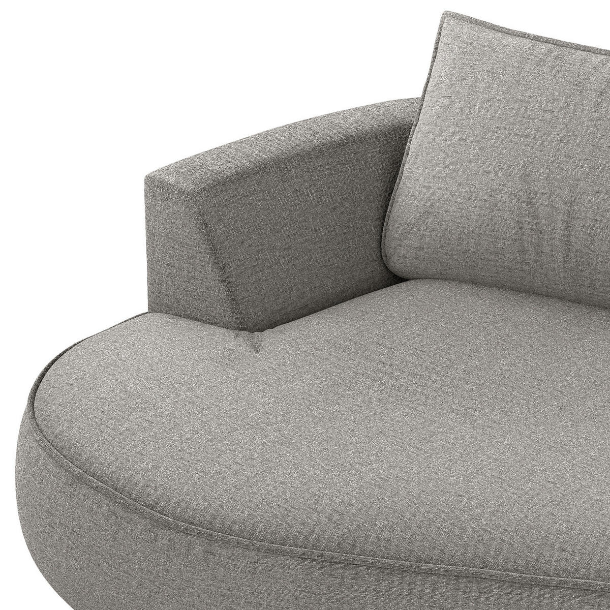 BIGSOFA - Hellgrau/Schwarz, Kunststoff/Textil (322/82/154cm) - home24