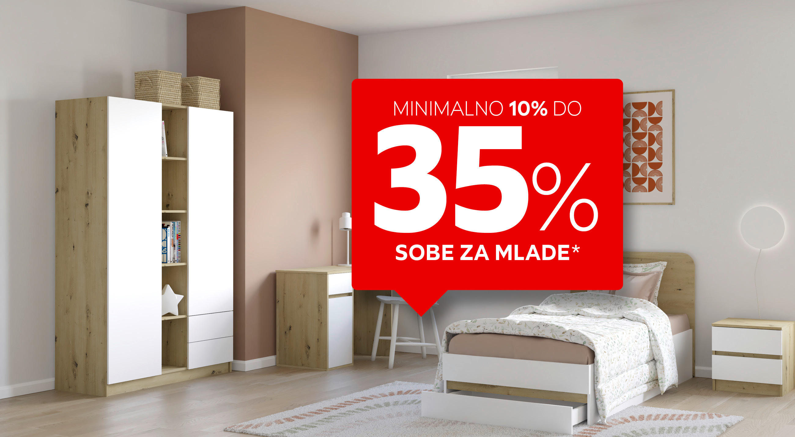 Minimalno 10% do 35% sobe za mlade*
