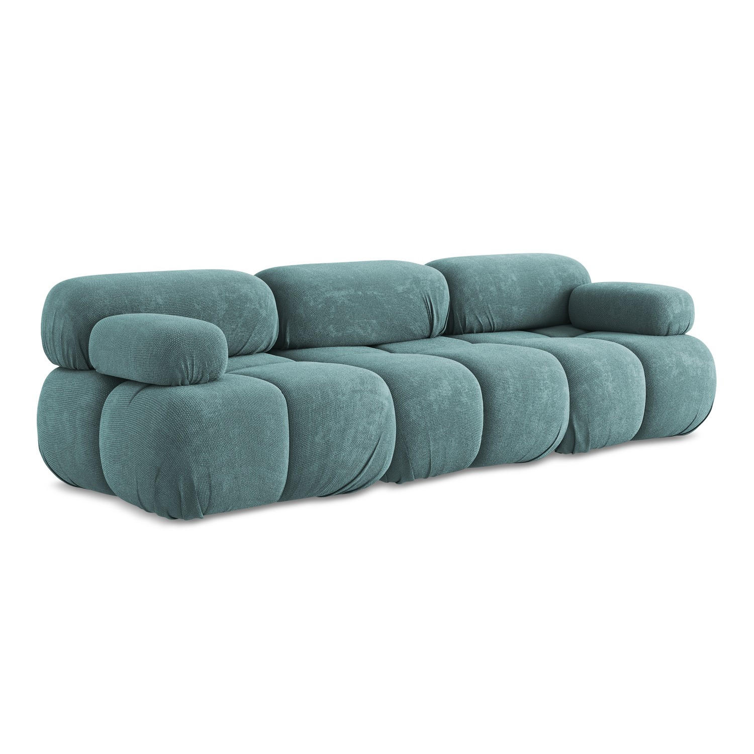 3-SITZER SOFA Chenille Stoff Blau - Blau/Beige, Kunststoff/Textil (285/70/96cm) - LaMiaSofa
