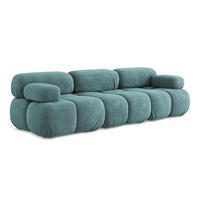 3-SITZER SOFA Chenille Stoff Blau - Blau/Beige, Kunststoff/Textil (285/70/96cm) - LaMiaSofa