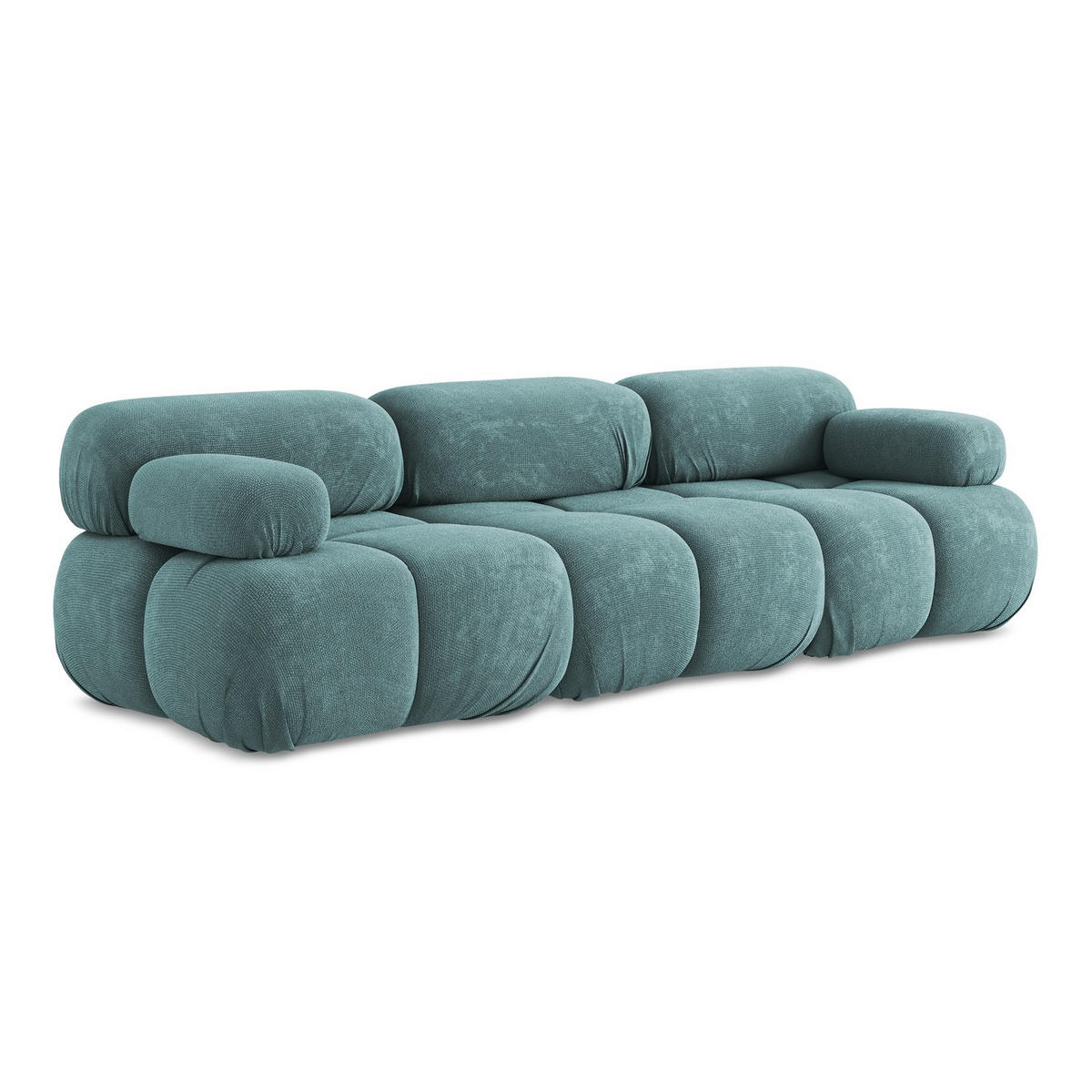 3-SITZER SOFA Chenille Stoff Blau - Blau/Beige, Kunststoff/Textil (285/70/96cm) - LaMiaSofa