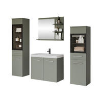 BADMÖBEL-SET Madrit I - Grün, Holzwerkstoff (30/132/30cm) - MIRJAN24