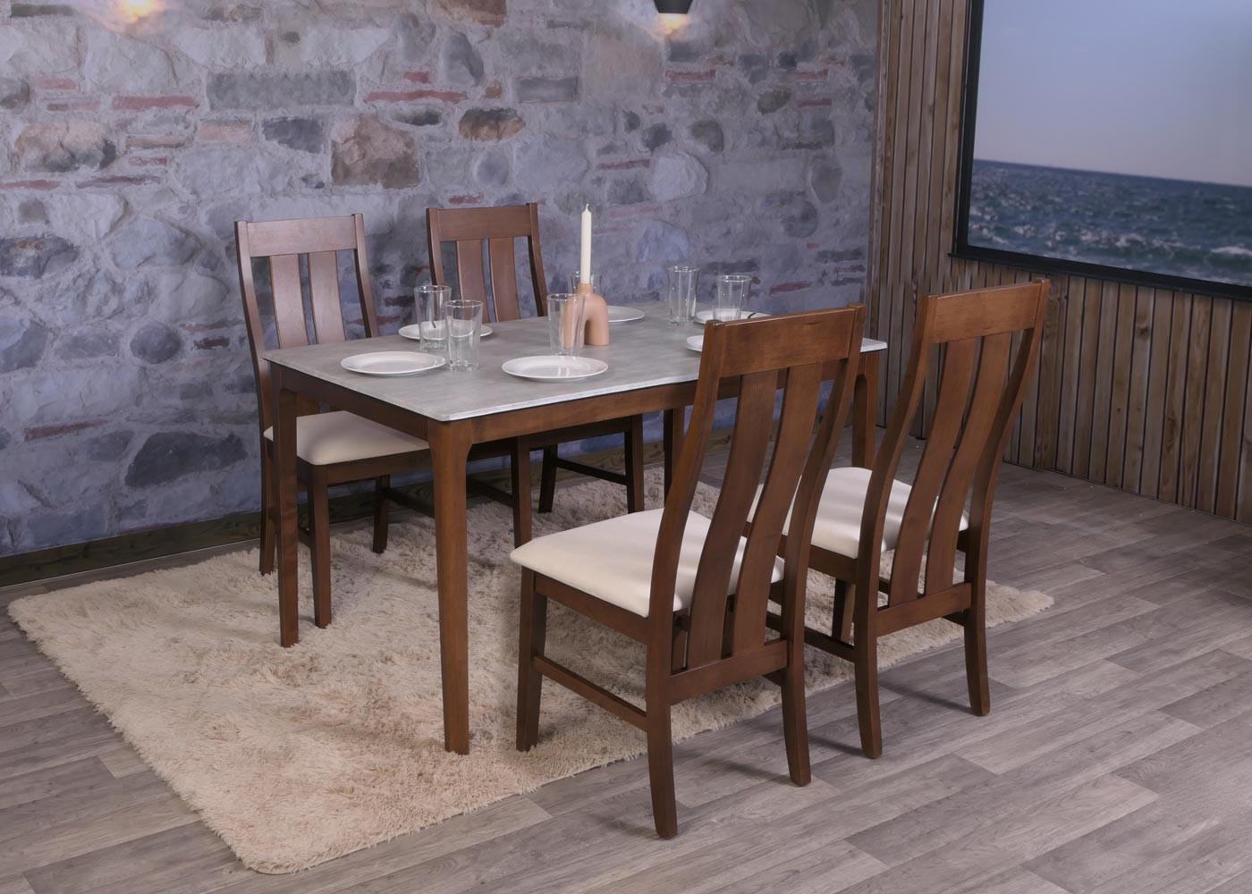ESSZIMMERTISCH rechteck Grau - Braun/Grau, Holz (80/135/76cm) - MCW