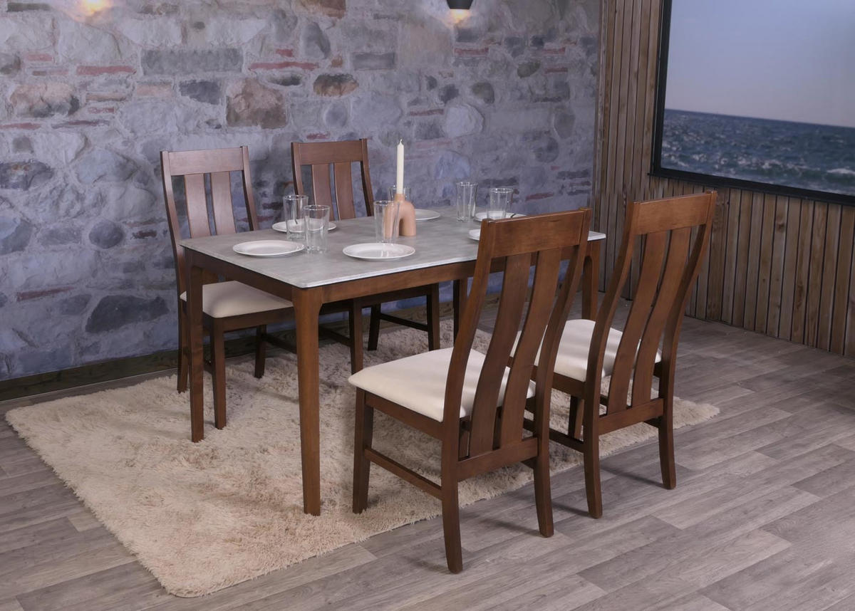ESSZIMMERTISCH rechteck Grau - Braun/Grau, Holz (80/135/76cm) - MCW