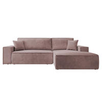 ECKSOFA Farese New Rosa mit Cordbezug, rechts - Pink/Schwarz, Kunststoff/Textil (167/267cm) - Selsey