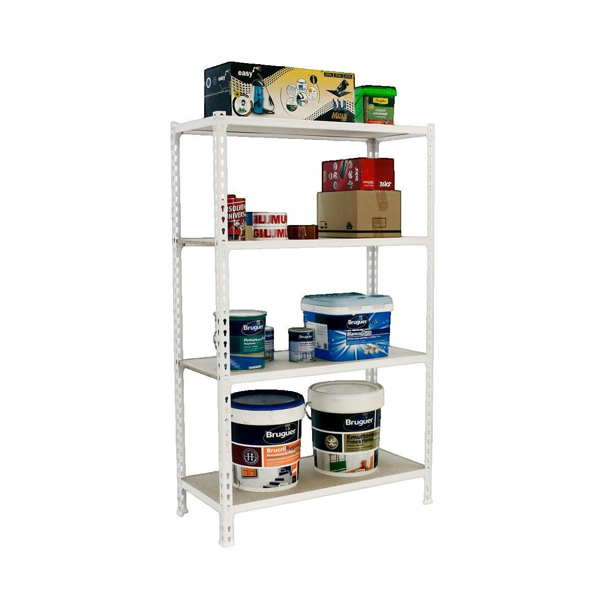 SCHWERLASTREGAL Mid Muli HxBxT 150 x 80 x 50 cm 4 Fachböden Fachlast 150 kg Weiß - Weiß, Metall (80/150/50cm) - PROREGAL