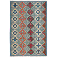 HANDWEBTEPPICH Kelim Gashgai Grau 181/124 cm Schurwolle - Grau, Textil (124/181cm) - Looma