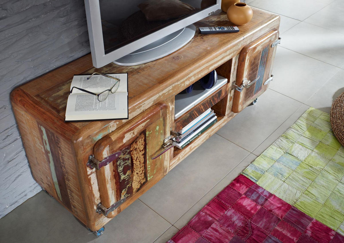 TV-BOARD Altholz 135x40x56 mehrfarbig lackiert FREEZY #10 - Multicolor, Holz (135/56/40cm) - Massivmoebel24