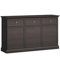 KOMMODE KATRIA 3 Schubladen, Schwarz - Schwarz, Holzwerkstoff (146/86/40cm) - KONSIMO®