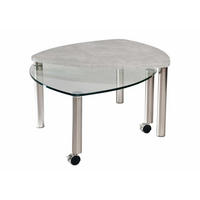 COUCHTISCH Ablage ausdrehbar Clary 80x43x80 Holzwerkstoff Nickel/Beton - Transparent/Grau, Glas (80/80/80cm) - 58aufmkessel