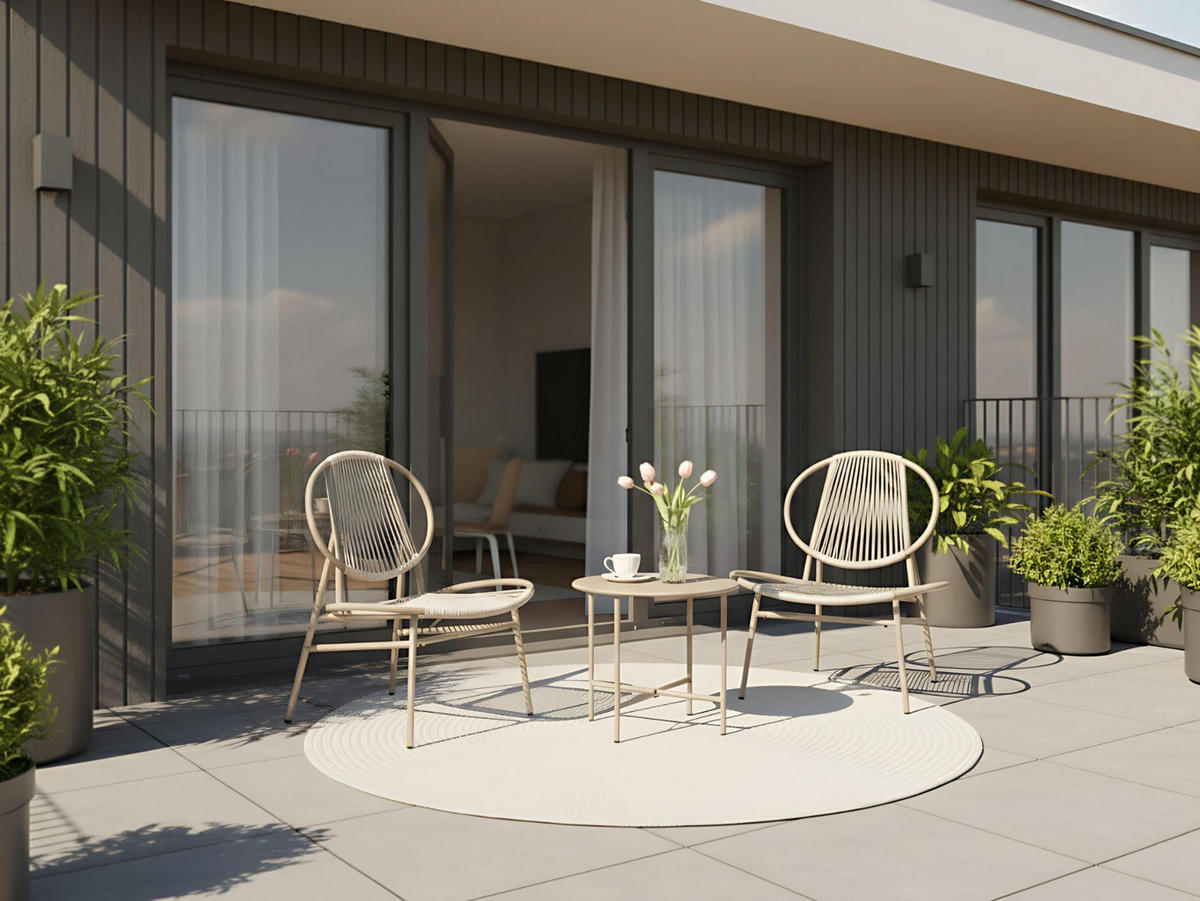 BISTRO SET bež Ovaro - bež, plastika - Beliani
