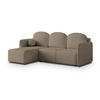 ECKSOFA SUVINO Braun Geflochtener Stoff mit Schlaffunktion - Braun, Holz (230/143cm) - MASSENO