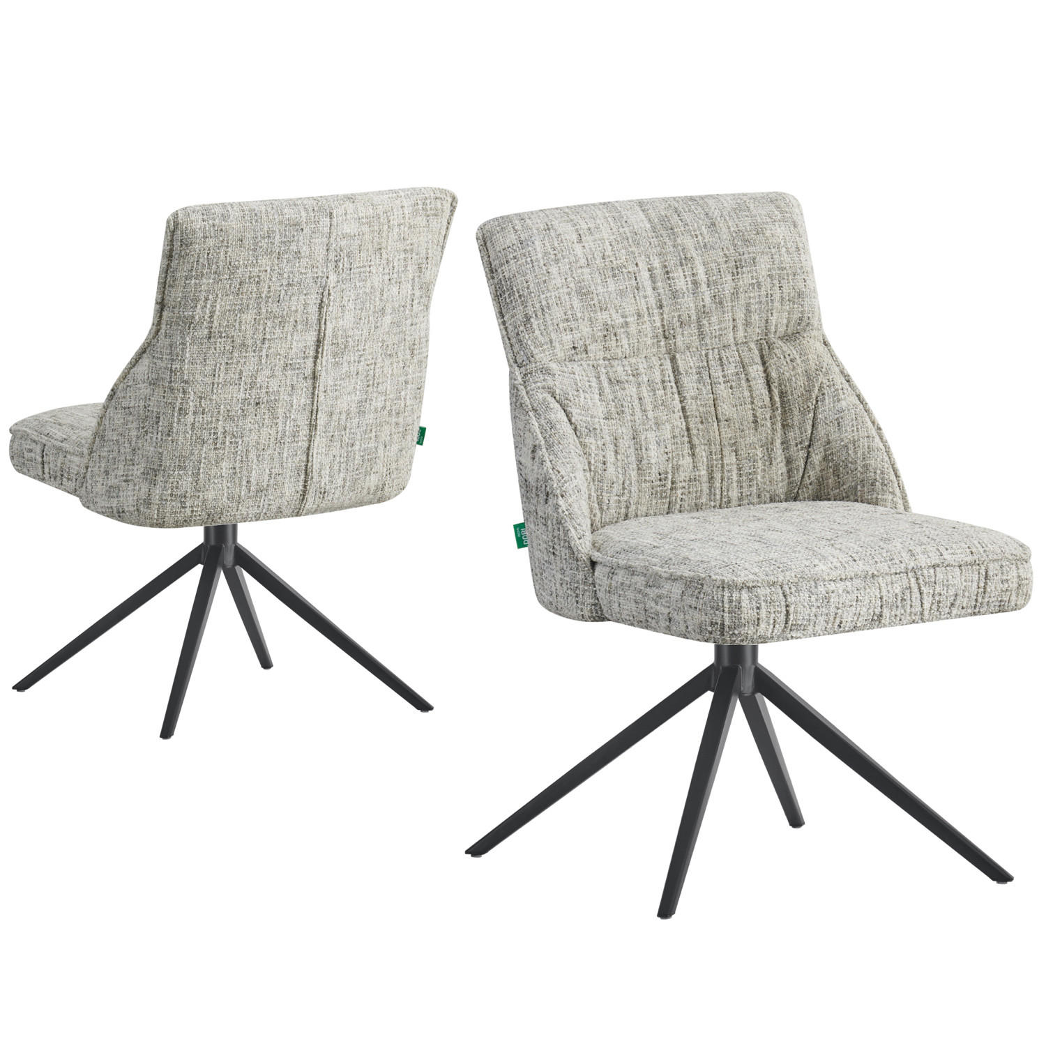 ESSZIMMERSTUHL MIRELA 2er-Set - Hellgrau/Schwarz, Textil/Metall (49/84/62cm) - DUBI Möbel