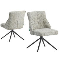 ESSZIMMERSTUHL MIRELA 2er-Set - Hellgrau/Schwarz, Textil/Metall (49/84/62cm) - DUBI Möbel