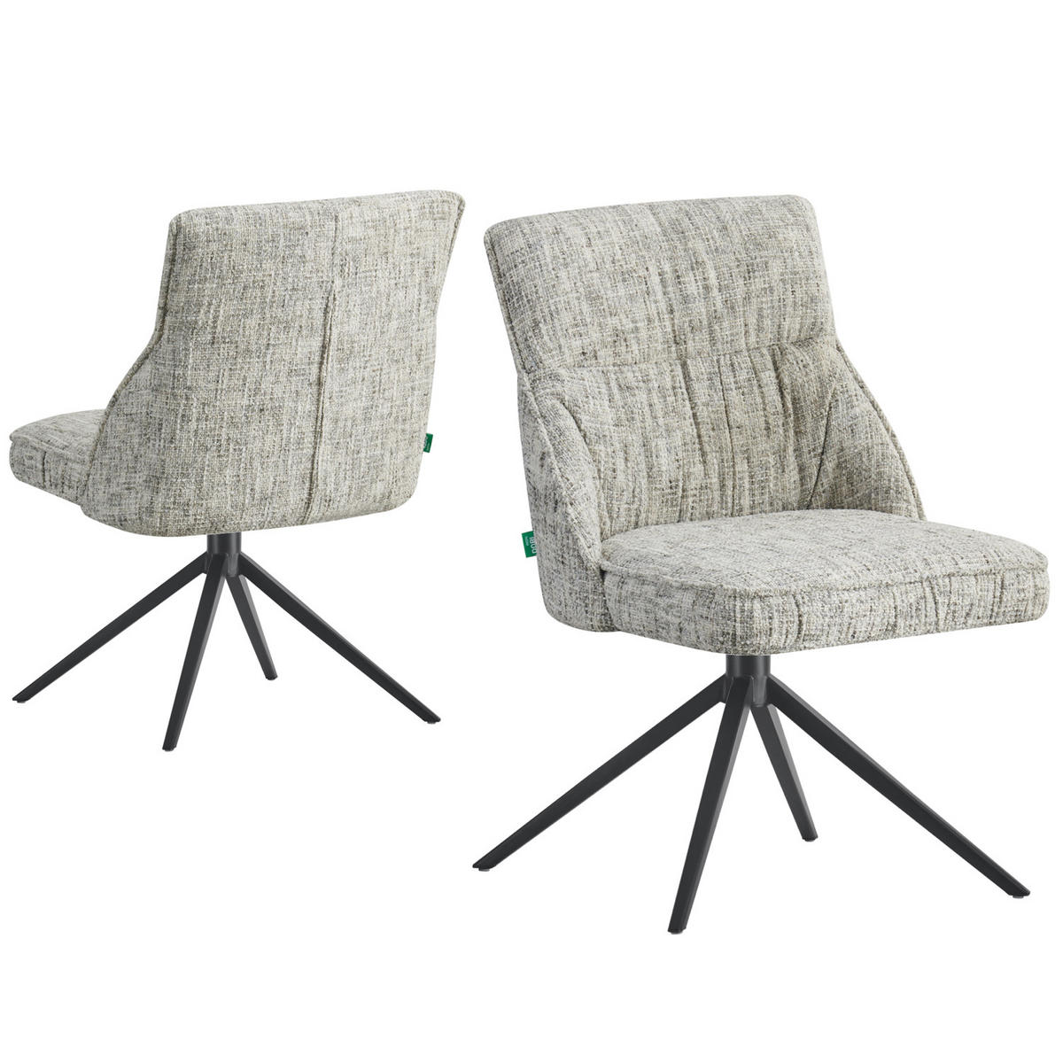ESSZIMMERSTUHL MIRELA 2er-Set - Hellgrau/Schwarz, Textil/Metall (49/84/62cm) - DUBI Möbel