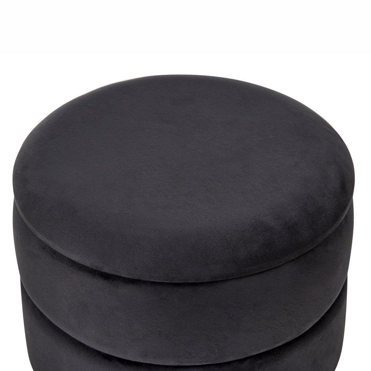 POUF Schwarz Elgin - Goldfarben/Schwarz, Textil (37/42/37cm) - Beliani