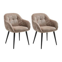 STUHL - 59cm x 59cm - Polyester - taupe - LASSANDRA - Braun, Textil (59/81/59cm) - Vente-Unique