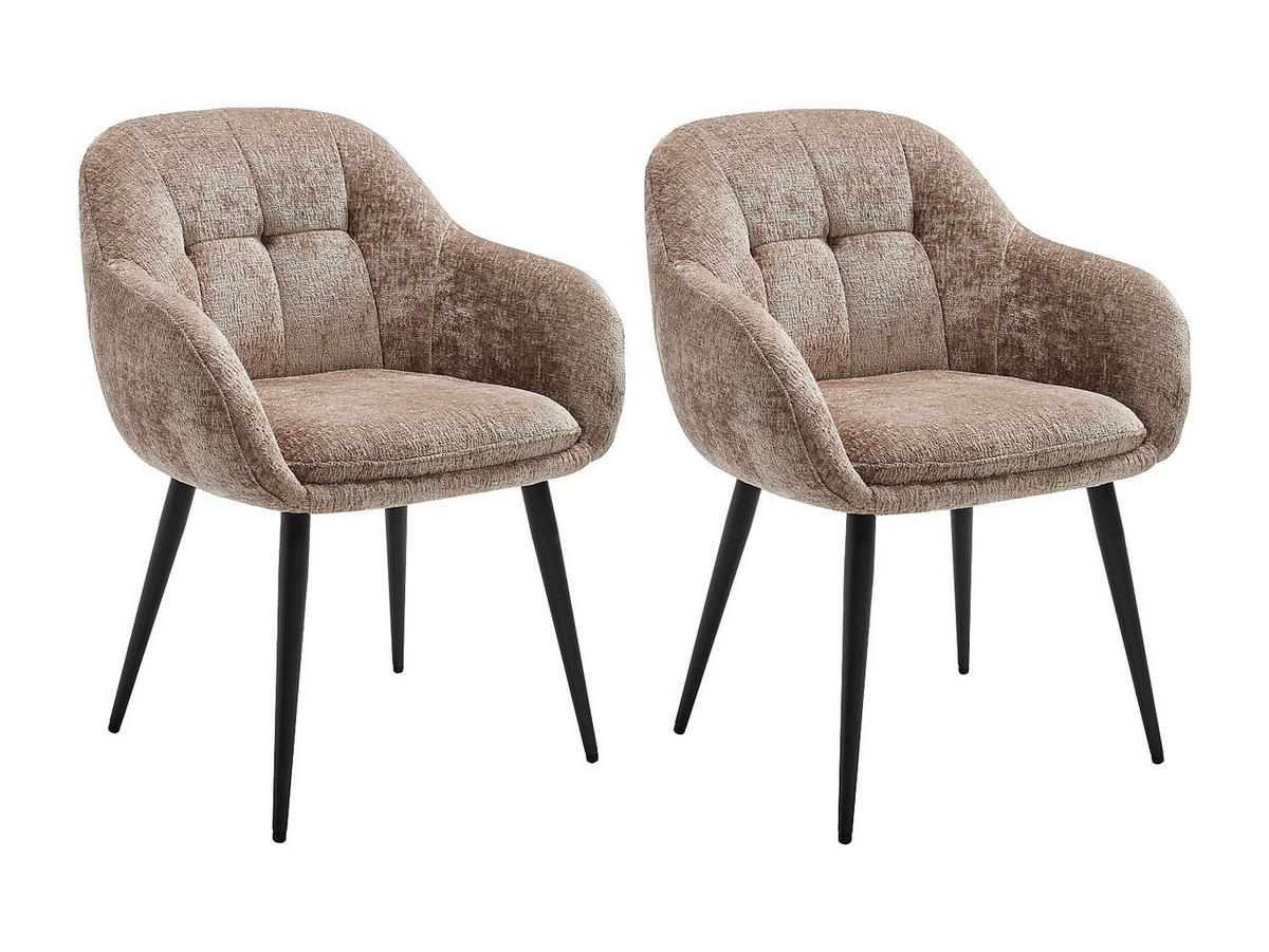 STUHL - 59cm x 59cm - Polyester - taupe - LASSANDRA - Braun, Textil (59/81/59cm) - Vente-Unique