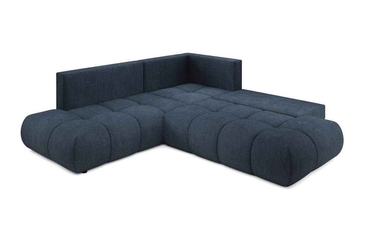 ECKSOFA DUCA II L-S Dunkelblau Chenille mit Schlaffunktion - Dunkelblau, Holz (266.5/266.5cm) - MASSENO