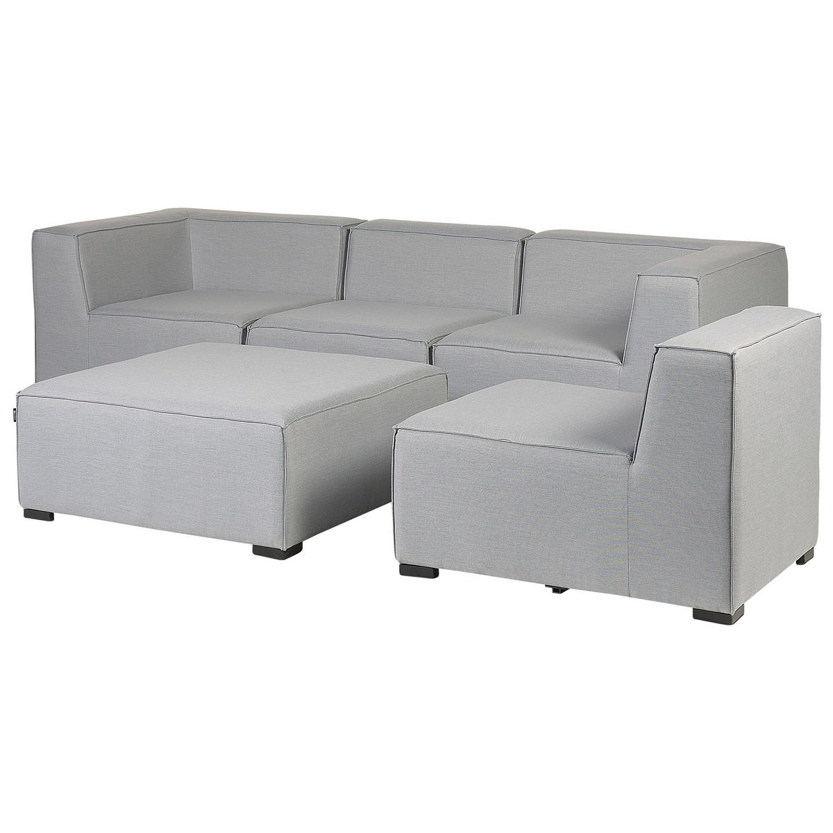 LOUNGE SET 4-Sitzer hellgrau modular Arezzo - Hellgrau, Textil - Beliani