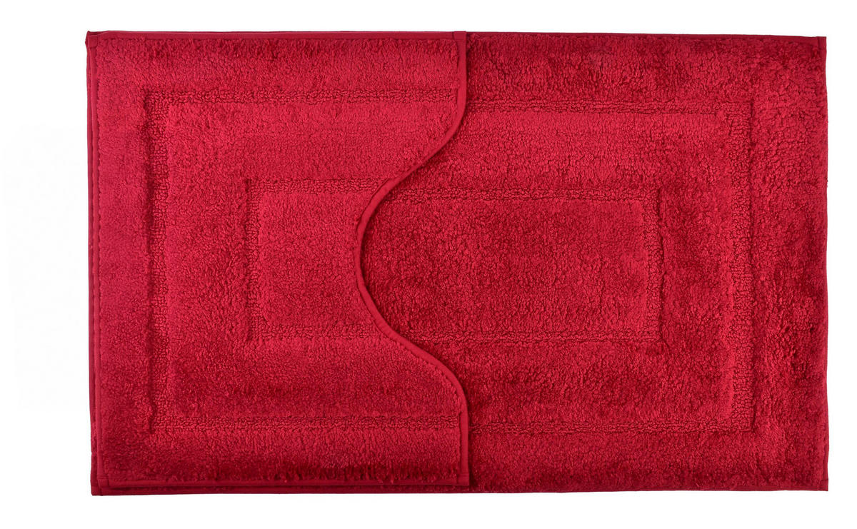 BADTEPPICH Zac Rot 80/50/2 cm Textilien - Rot, Textil (50/80cm) - Mondex
