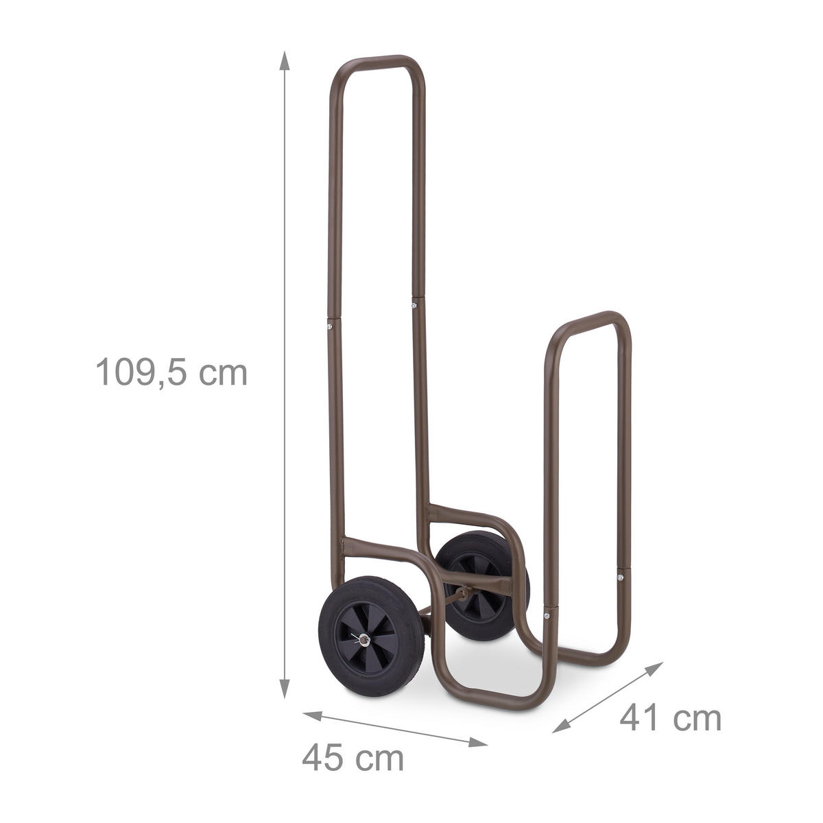 KAMINHOLZWAGEN - Braun, Kunststoff/Metall (41/109.5/45cm) - Relaxdays