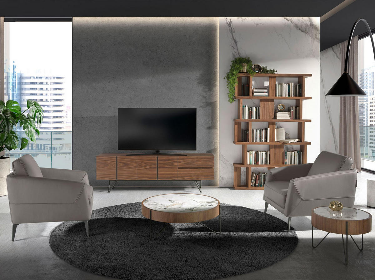 REGAL Regal aus Walnussholz 120/23/195 cm - Walnussfarben, Holz (120/195/23cm) - ANGEL CERDA