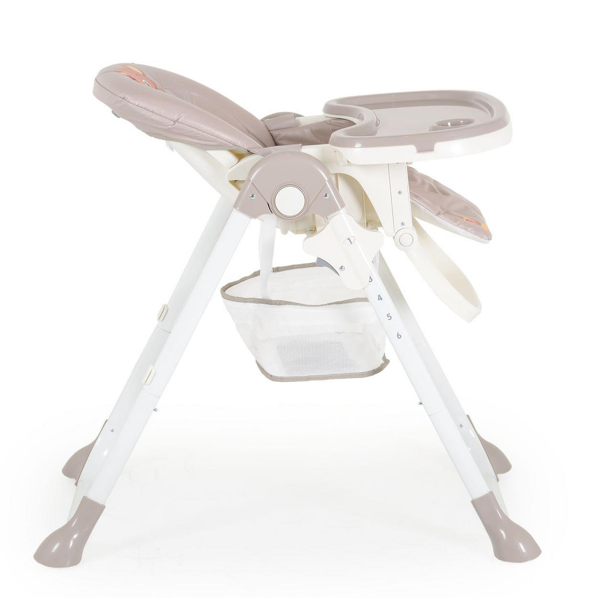 HOCHSTUHL Hunny beige Bär klappbar, 5-Punkt-Sicherheitsgurt zweiteiliger Tisch, Ablagekorb - Beige, Metall (54/106/84cm) - Moni