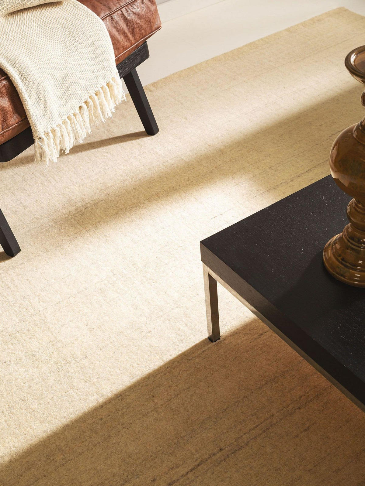 TEPPICH Wollteppich Jamal Beige - Beige, Textil (80/1cm) - KUNSTLOFT