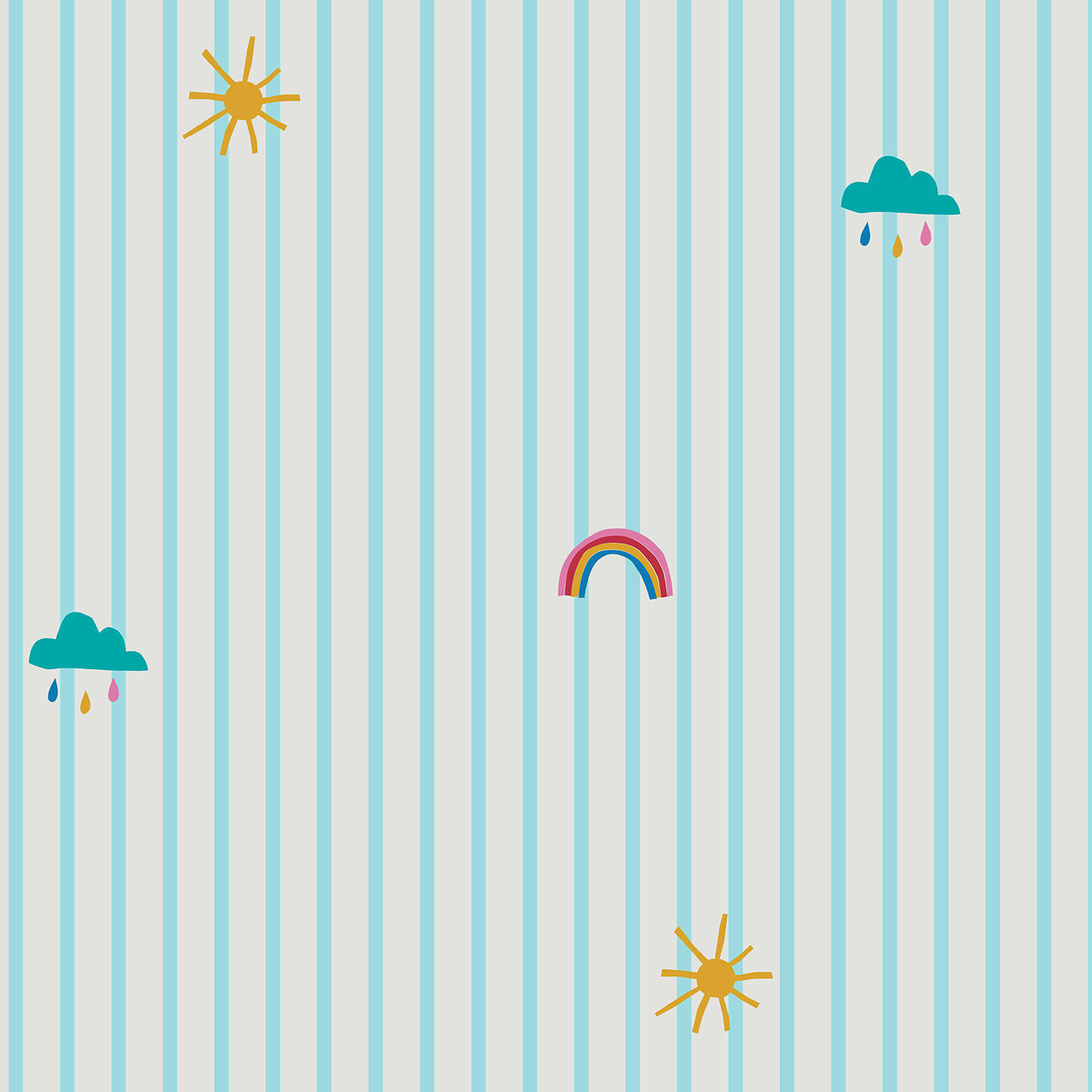 VLIESTAPETE - Kleines Wetterwunder - Blau, Papier/Kunststoff (52/1000cm) - Joules