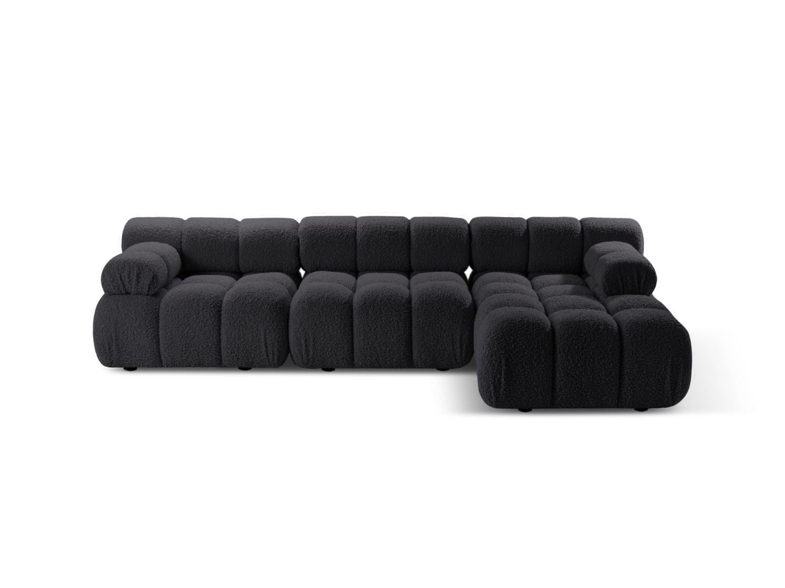 ECKSOFA modular rechts Bellis aus Boucle graphit 4 Sitzplätze - Graphitfarben, Textil (155/282cm) - Micadoni