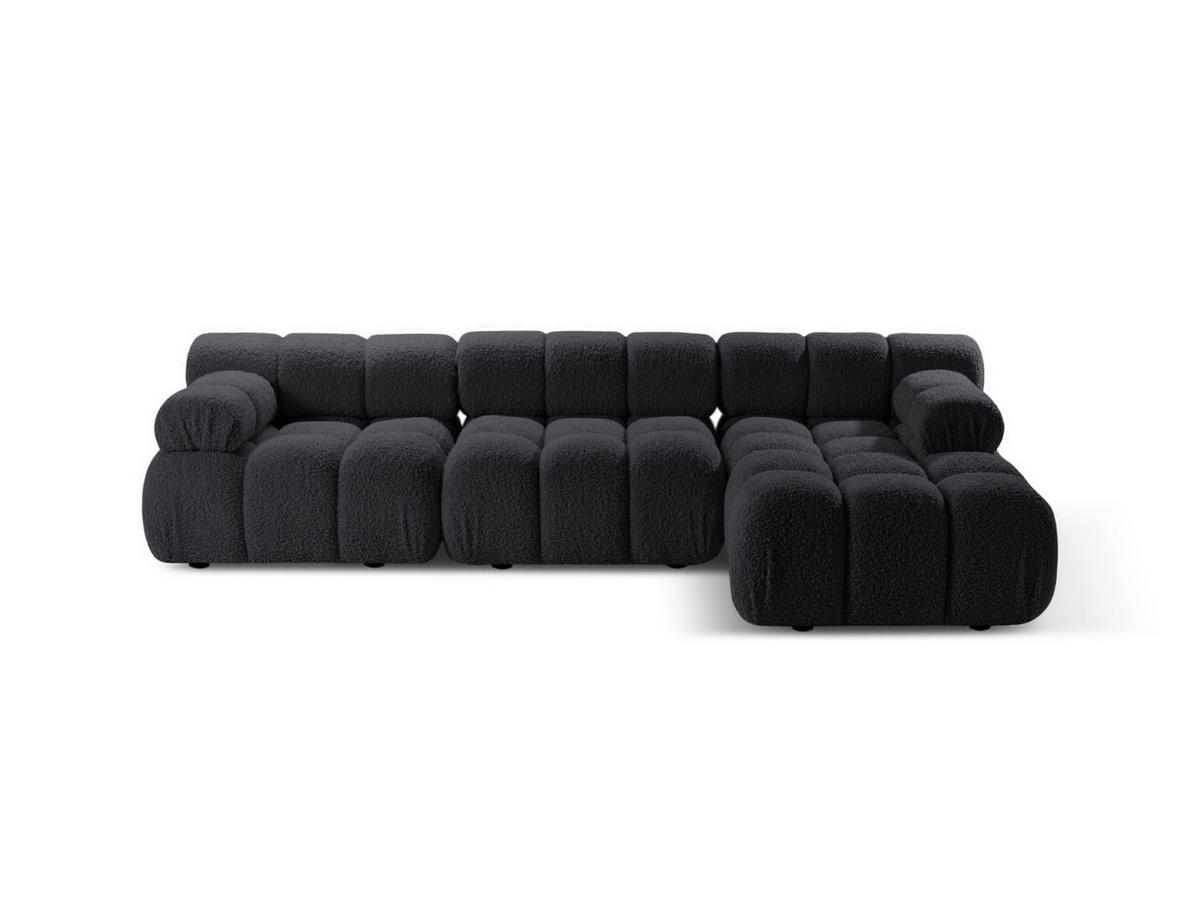 ECKSOFA modular rechts Bellis aus Boucle graphit 4 Sitzplätze - Graphitfarben, Textil (155/282cm) - Micadoni