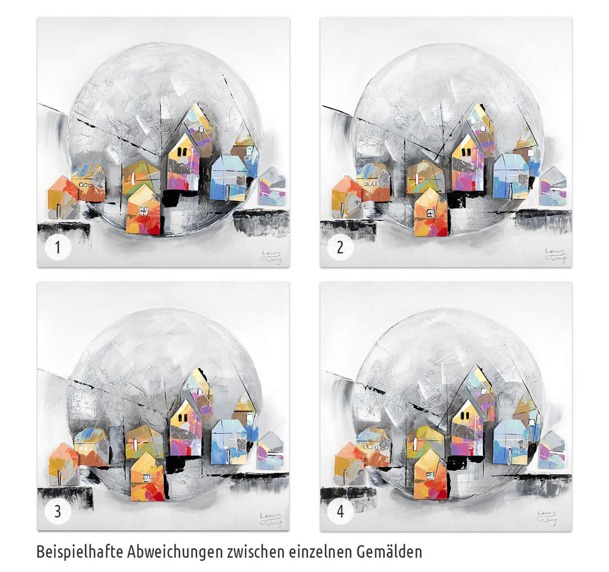 ACRYLBILD HANDGEMALT 80/80 cm - Grau, Holz/Textil (80/80cm) - KUNSTLOFT