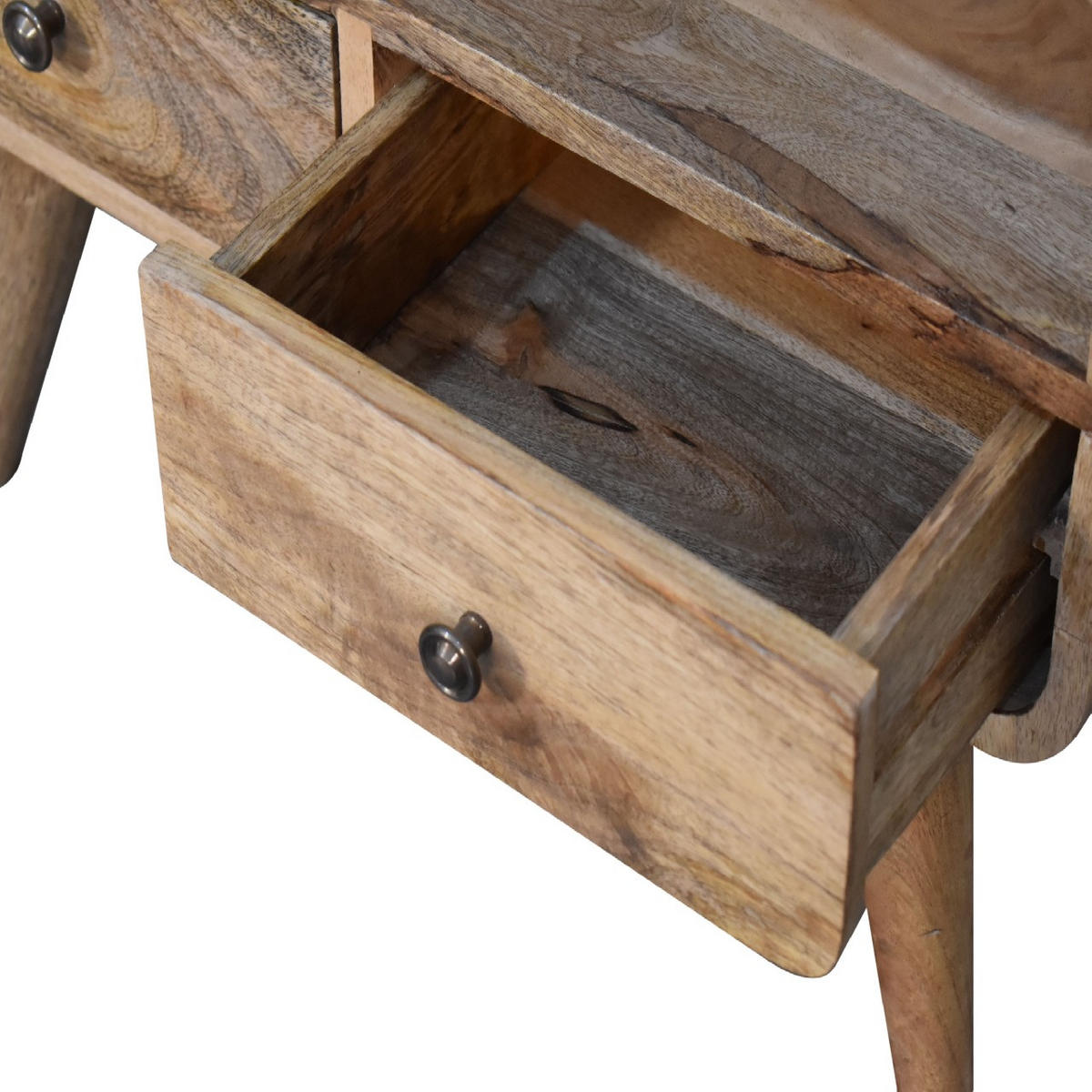 TV-ELEMENT Massives Mangoholz, Eichenholz-Finish 45 x 30 x 60 cm - Messingfarben/Braun, Holz/Metall (60/45/30cm) - Artisan Furniture
