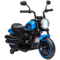ELEKTRO KINDERMOTORRAD, Blau+Schwarz/Rosa+Schwarz, Kunststoff+ Eisen - Blau, Metall (76/42/57cm) - HOMCOM