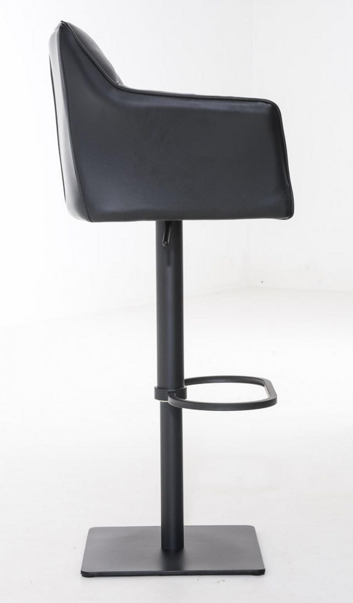 BARHOCKER 2er Set Lederlook Schwarz - Schwarz, Textil/Metall (64/88/45cm) - CLP