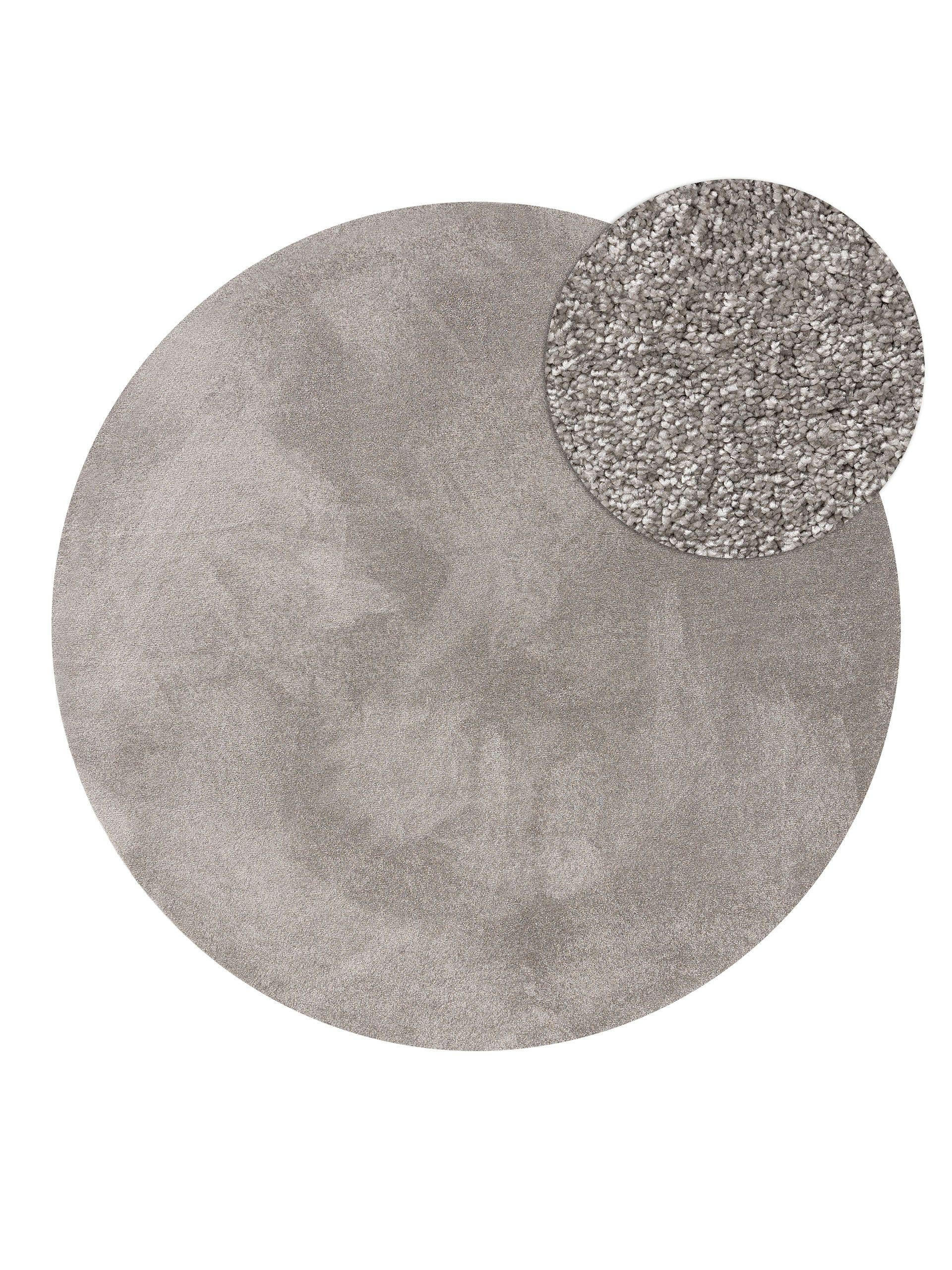 TEPPICH Nina waschbar ø 150 cm rund - Grau, Kunststoff (150/150cm) - benuta Nest