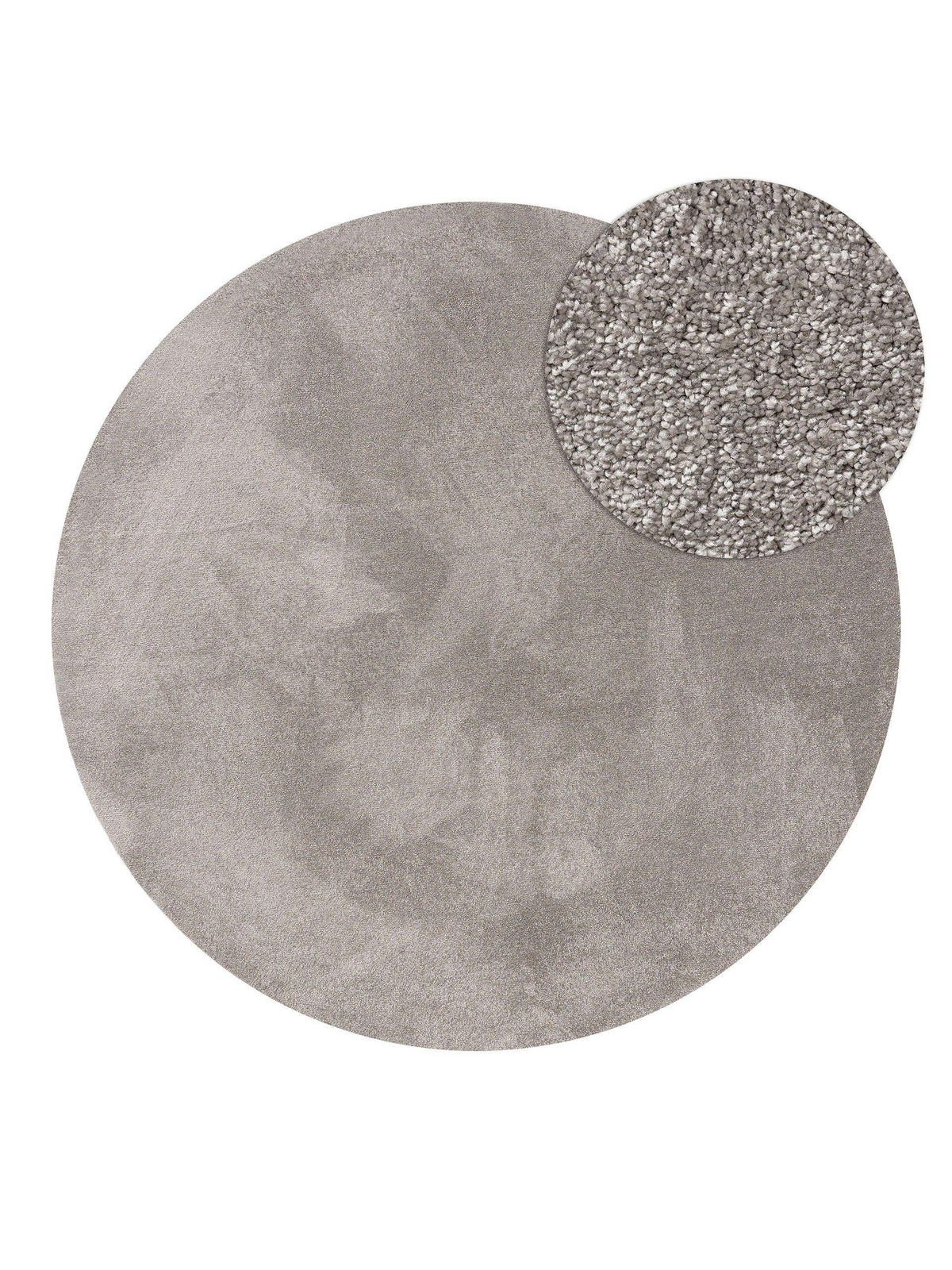 TEPPICH Nina waschbar ø 200 cm rund - Grau, Kunststoff (200/200cm) - benuta Nest