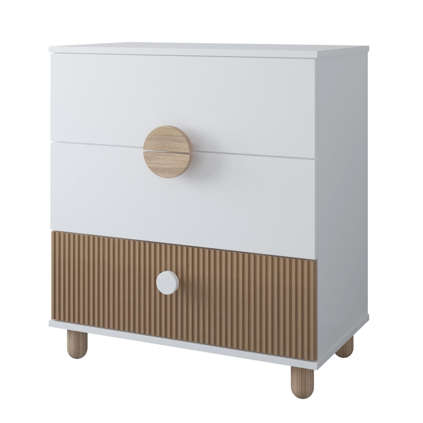 WICKELTISCHE Bebella - Weiß, Naturmaterialien (48/90/80cm) - kiki design