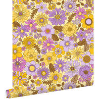 TAPETE Retro Blumen 50 x 900 cm - Gelb, Papier (50/900cm) - ESTAhome