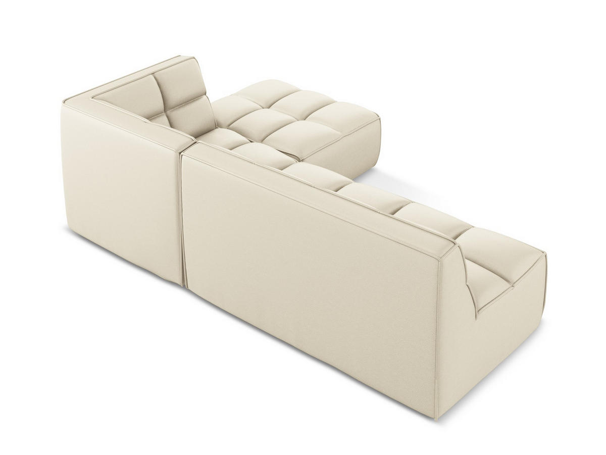 ECKSOFA Beidseitig Kunstleder Beige - Beige/Creme, Leder/Kunststoff (258/178cm) - Makamii
