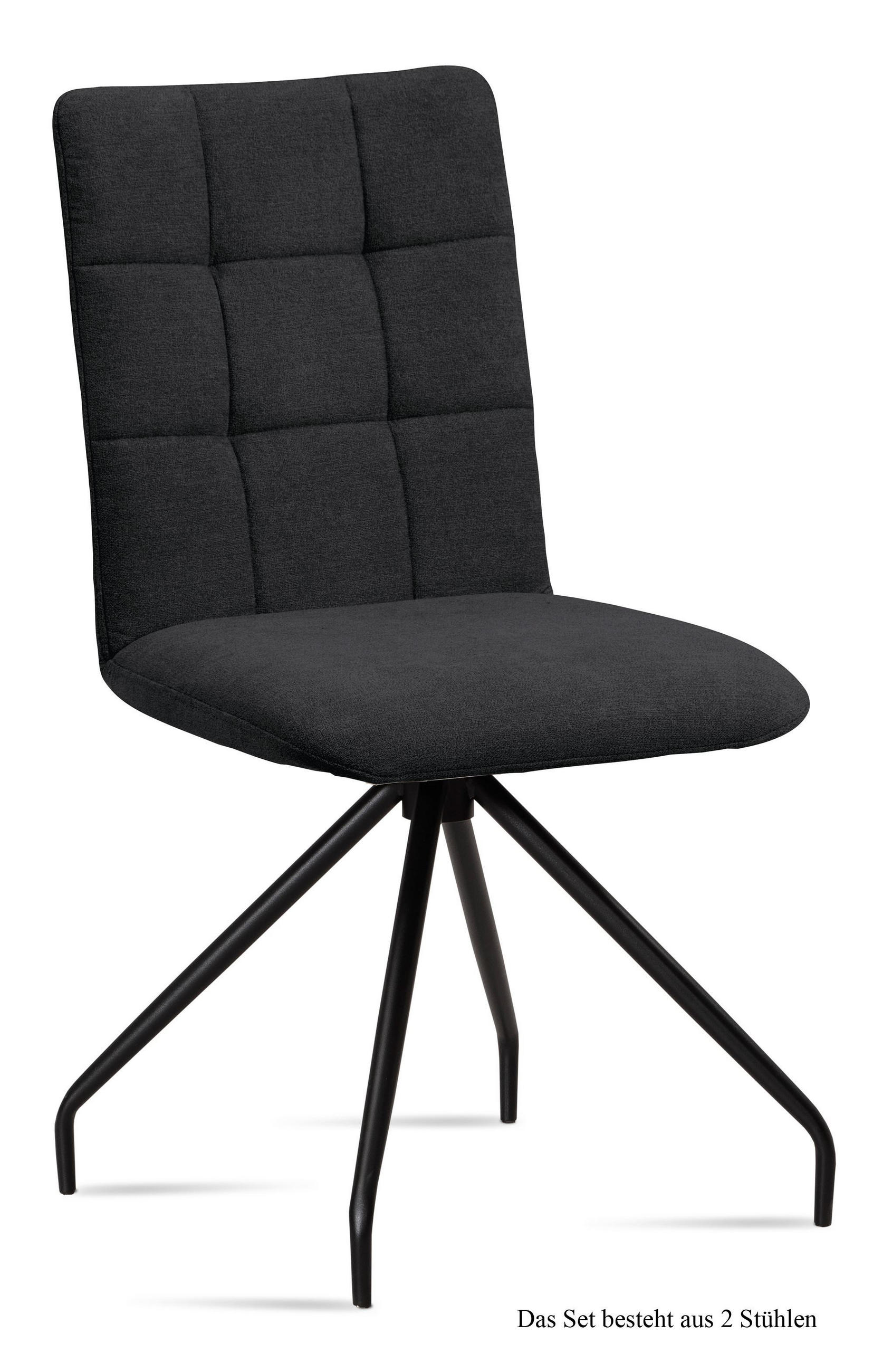 ESSZIMMERSTUHL (2er-Set) Devera 47x91x60 Schwarz/Anthrazit - Anthrazit/Schwarz, Kunststoff (60/91/47cm) - 58aufmkessel